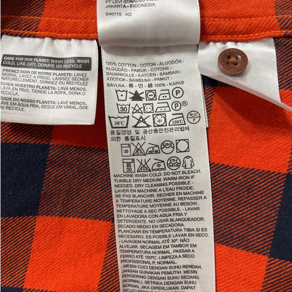 Levi's Chicago Bears NFL Plaid Barstow Western Snap Button Up Shirt Size Large - Picture 6 of 12